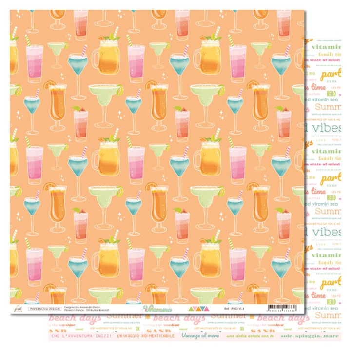 Papier imprimé 30,5 x 30,5 cm Vitamina N°4 - Papernova Design - Rougier et Plé