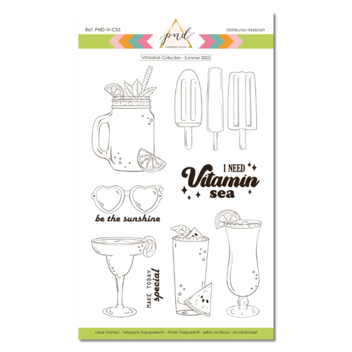 Tampons transparents Vitamina - Cocktails - Papernova Design - Rougier et Plé