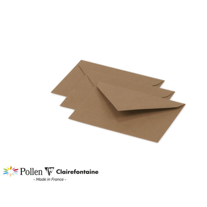Enveloppes 75 x 100 mm 135 g/m² Kraft 20 pcs - Clairefontaine - Rougier et Plé