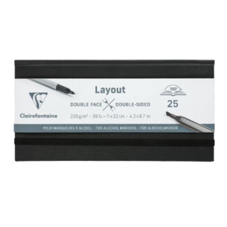 Carnet layout Double face 11 x 22 cm 25F 220g - Clairefontaine - Rougier et Plé