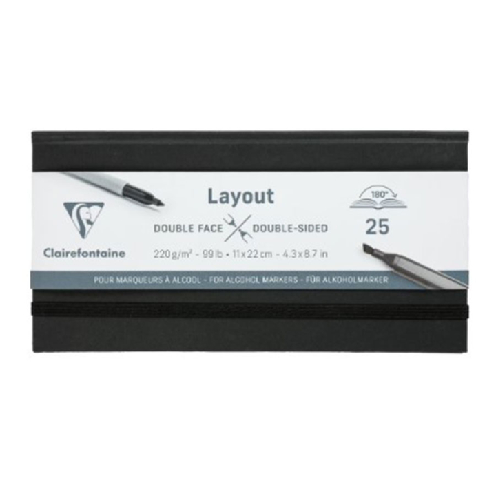 Carnet layout Double face 11 x 22 cm 25F 220g - Clairefontaine - Rougier et Plé