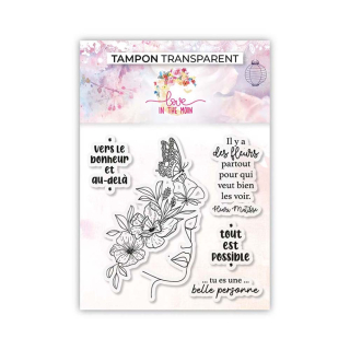 Tampons transparents Le bonheur et au-delà 5 pcs - Love in the moon - Rougier et Plé