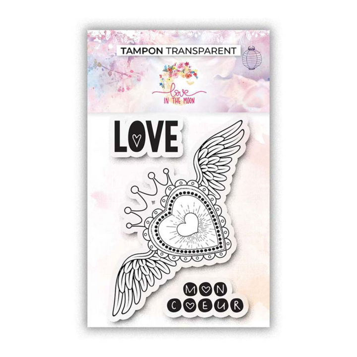 Tampons transparents L'élu de mon cœur 3 pcs - Love in the moon - Rougier et Plé