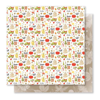 Papier imprimé 30,5 x 30,5 cm Automne Gourmand N°1 - Mes ptits ciseaux - Rougier et Plé
