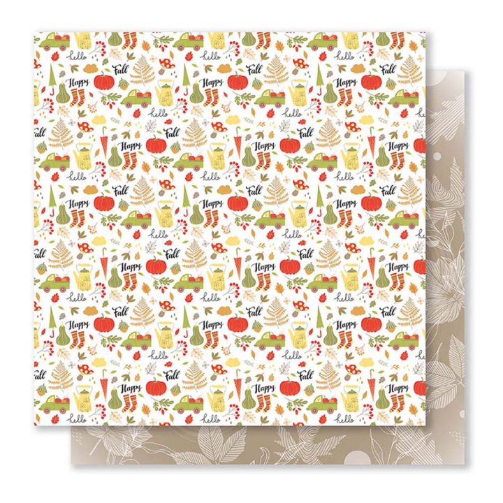 Papier imprimé 30,5 x 30,5 cm Automne Gourmand N°1 - Mes ptits ciseaux - Rougier et Plé