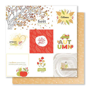 Papier imprimé 30,5 x 30,5 cm Automne Gourmand N°6 - Mes ptits ciseaux - Rougier et Plé