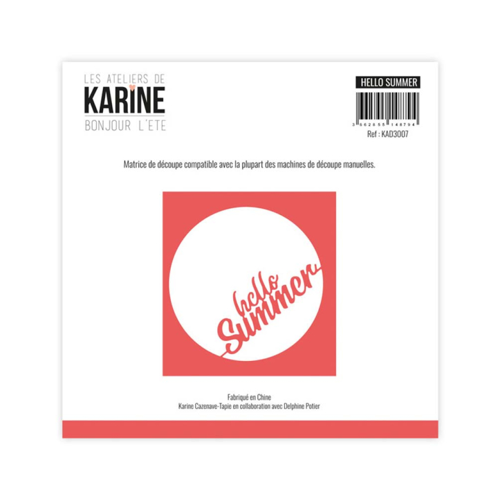 Matrice de découpe Die Hello summer - Les Ateliers de Karine - Rougier et Plé