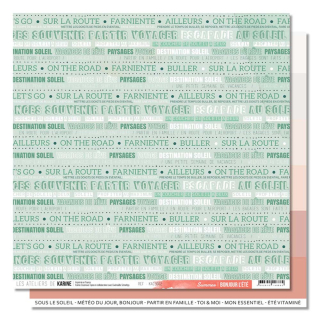 Papier imprimé 30,5 x 30,5 cm Bonjour l'été - Summer - Les Ateliers de Karine - Rougier et Plé