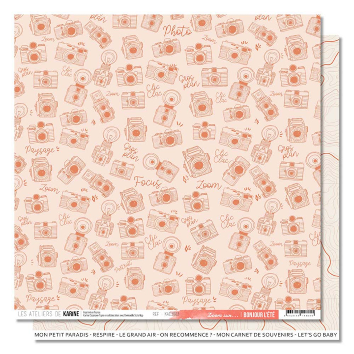 Papier imprimé 30,5 x 30,5 cm Bonjour l'été - Zoom sur… - Les Ateliers de Karine - Rougier et Plé