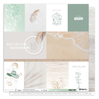 Papier imprimé 30,5 x 30,5 cm Sable d'or - Se laisser porter - Les Ateliers de Karine - Rougier et Plé