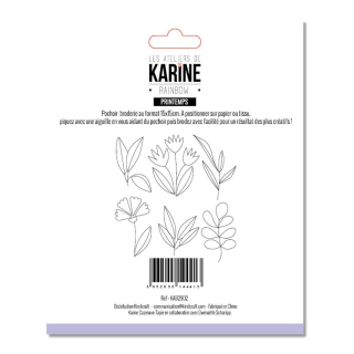 Pochoir de broderie Printemps - Les Ateliers de Karine - Rougier et Plé