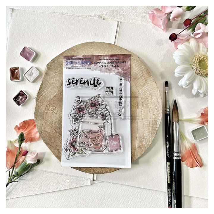 Tampons transparents Sachet de thé 4 pcs - Chou & Flowers - Rougier et Plé