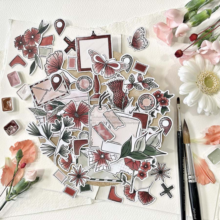 Découpes en papier Die-cuts Soleil levant 48 pcs - Chou & Flowers - Rougier et Plé