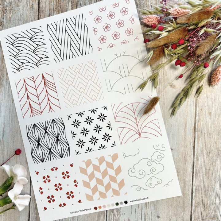 Set de papeterie créative 21 x 29,7 cm Soleil levant 12 pcs - Chou & Flowers - Rougier et Plé