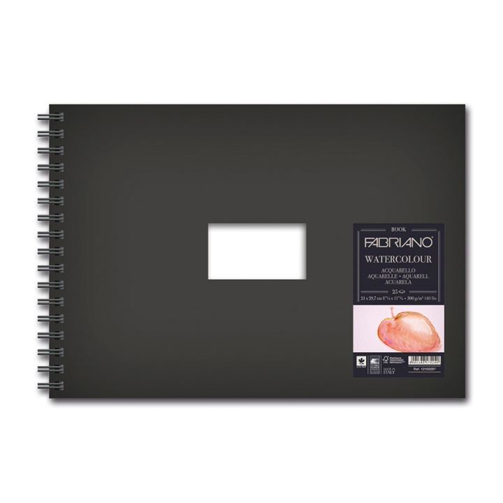Carnet aquarelle à spirale 21 x 29,7 cm 300 g/m² Grain fin - Fabriano - Rougier et Plé