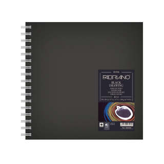 Carnet de dessin à spirale 190 g/m² Grain naturel Noir - Fabriano - Rougier et Plé