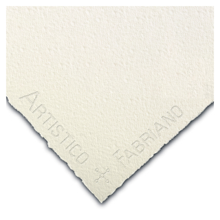 Feuille de papier aquarelle 300 g/m² Grain fin Artistico Extra Blanc Bords frangés - Fabriano - Rougier et Plé