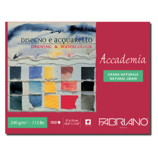 Maxi bloc de papiers  27 x 35 cm 240 g/m² Grain naturel Accademia - Fabriano - Rougier et Plé