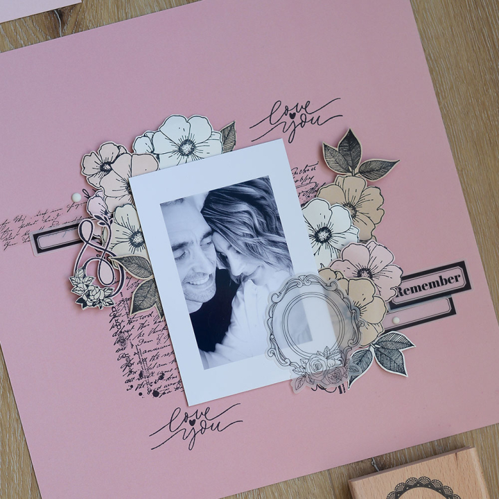 Tampon Bois Esperluette à la rose - Florilèges Design - Rougier et Plé