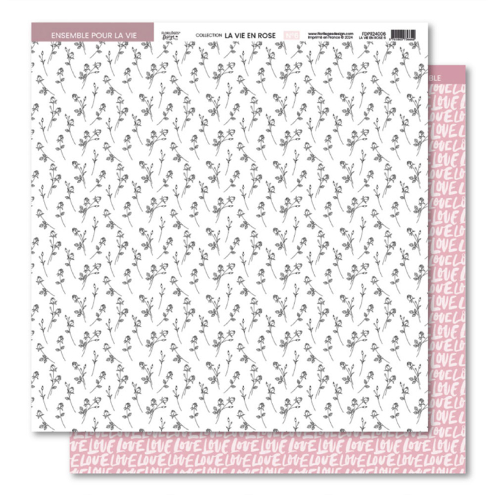 La vie en rose Papier imprimé N°6 - Florilèges Design - Rougier et Plé