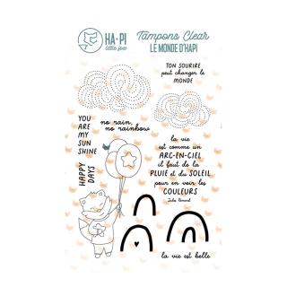 Tampons transparents Arc-en-ciel 14 pcs - HA PI Little Fox - Rougier et Plé