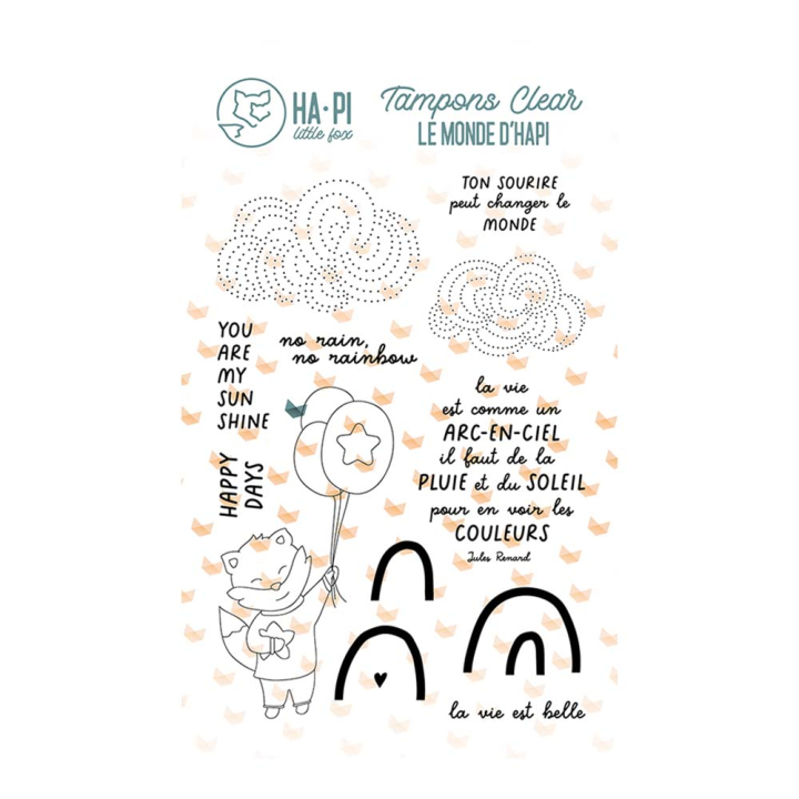 Tampons transparents Arc-en-ciel 14 pcs - HA PI Little Fox - Rougier et Plé