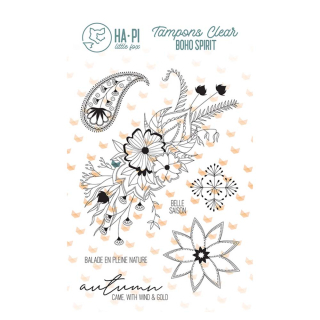 Tampons transparents Bouquet d'automne 7 pcs - HA PI Little Fox - Rougier et Plé