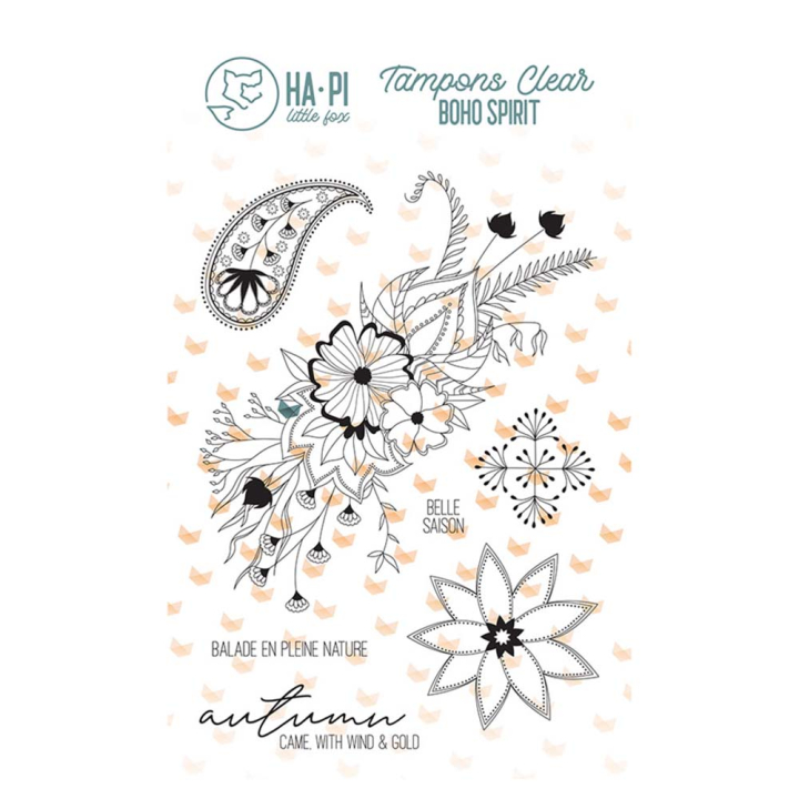 Tampons transparents Bouquet d'automne 7 pcs - HA PI Little Fox - Rougier et Plé