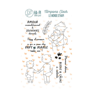 Tampons transparents Chez Papy et mamie 9 pcs - HA PI Little Fox - Rougier et Plé