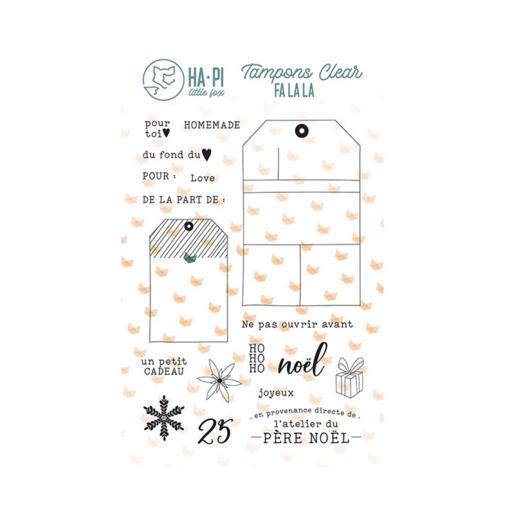 Tampons transparents Étiquettes homemade 16 pcs - HA PI Little Fox - Rougier et Plé