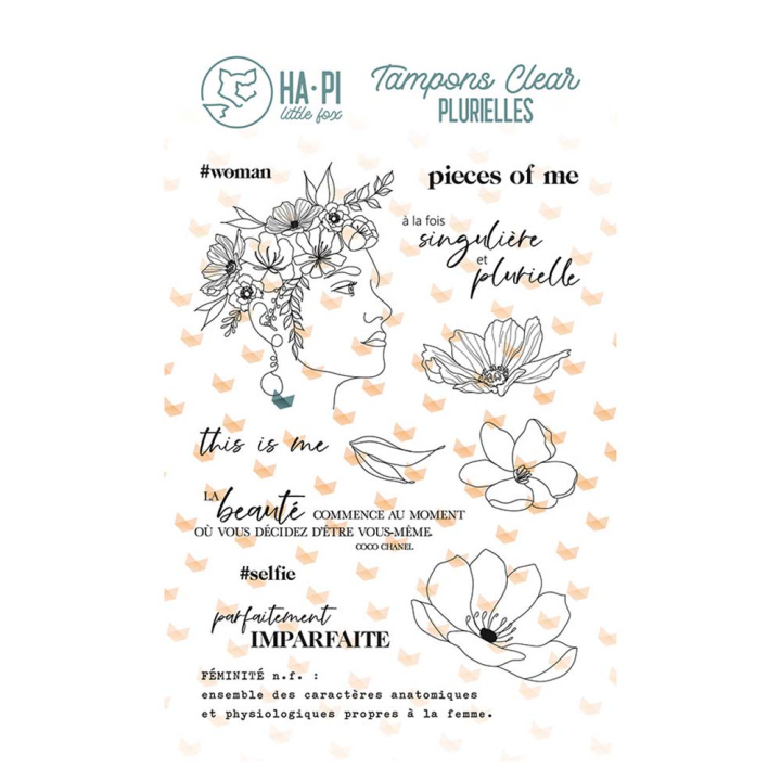 Tampons transparents Féminine 13 pcs - HA PI Little Fox - Rougier et Plé