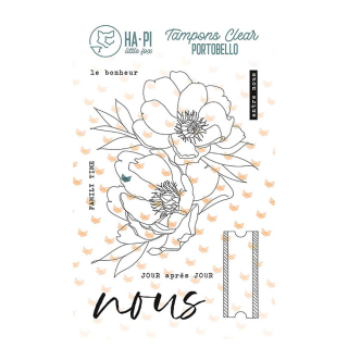 Tampons transparents Grandes pivoines 7 pcs - HA PI Little Fox - Rougier et Plé
