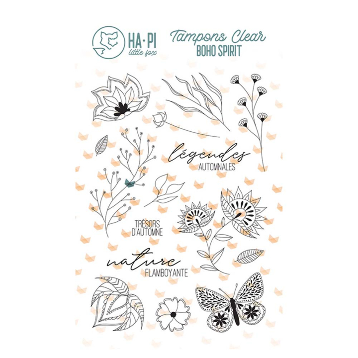 Tampons transparents Nature flamboyante 15 pcs - HA PI Little Fox - Rougier et Plé