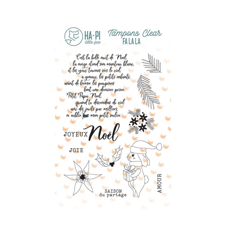 Tampons transparents Petit Papa Noël 11 pcs - HA PI Little Fox - Rougier et Plé