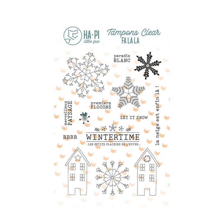 Tampons transparents Wintertime 14 pcs - HA PI Little Fox - Rougier et Plé