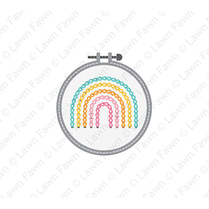 Matrice de découpe Die Embroidery Hoop Rainbow Add-On - Lawn Fawn - Rougier et Plé