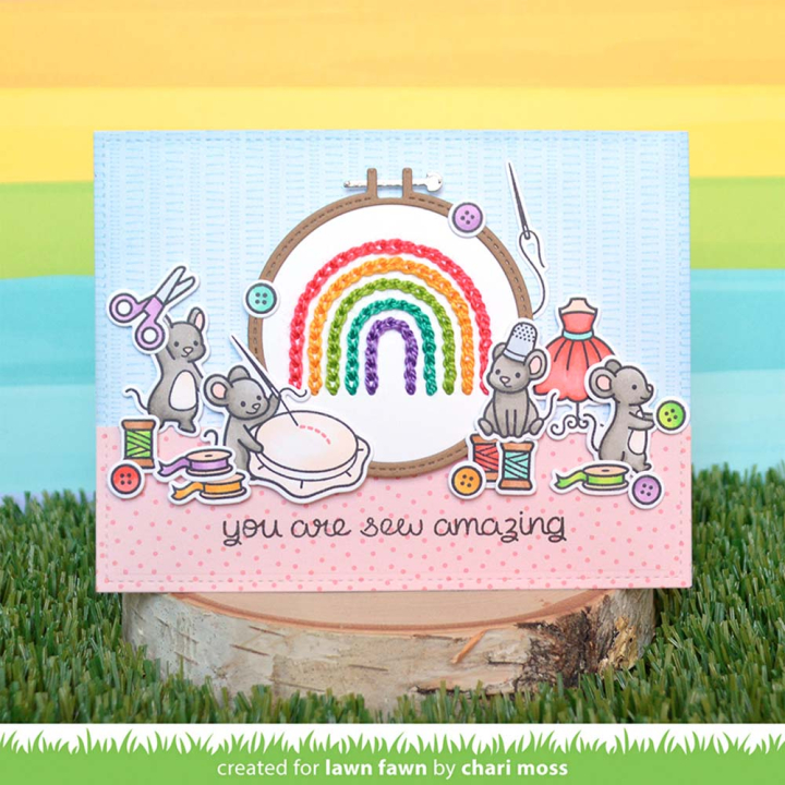 Matrice de découpe Die Embroidery Hoop Rainbow Add-On - Lawn Fawn - Rougier et Plé