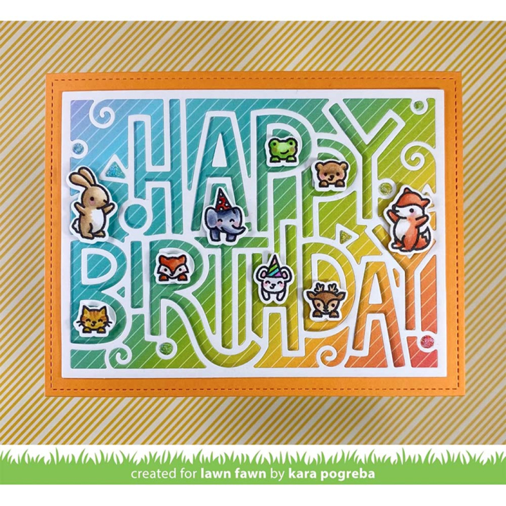 Matrice de découpe Die Happy Birthday Paysage - Lawn Fawn - Rougier et Plé