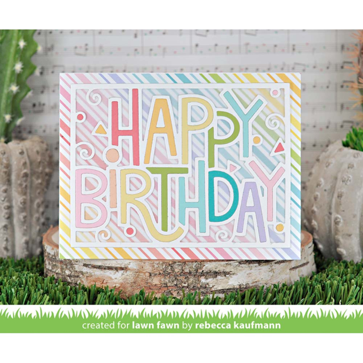 Matrice de découpe Die Happy Birthday Paysage - Lawn Fawn - Rougier et Plé