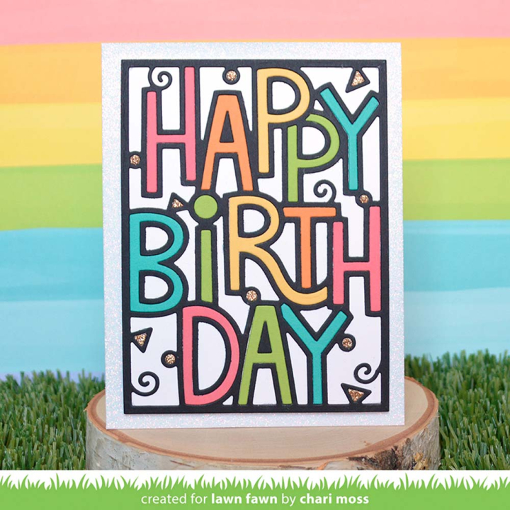 Matrice de découpe Die Happy Birthday Portrait - Lawn Fawn - Rougier et Plé