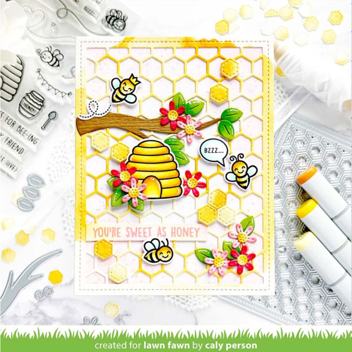 Matrice de découpe Die Honeycomb Backdrop - Lawn Fawn - Rougier et Plé