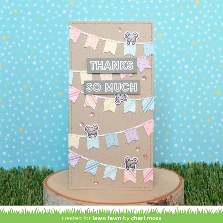 Matrices de découpe Dies Fishtail Banner Borders 5 pcs - Lawn Fawn - Rougier et Plé