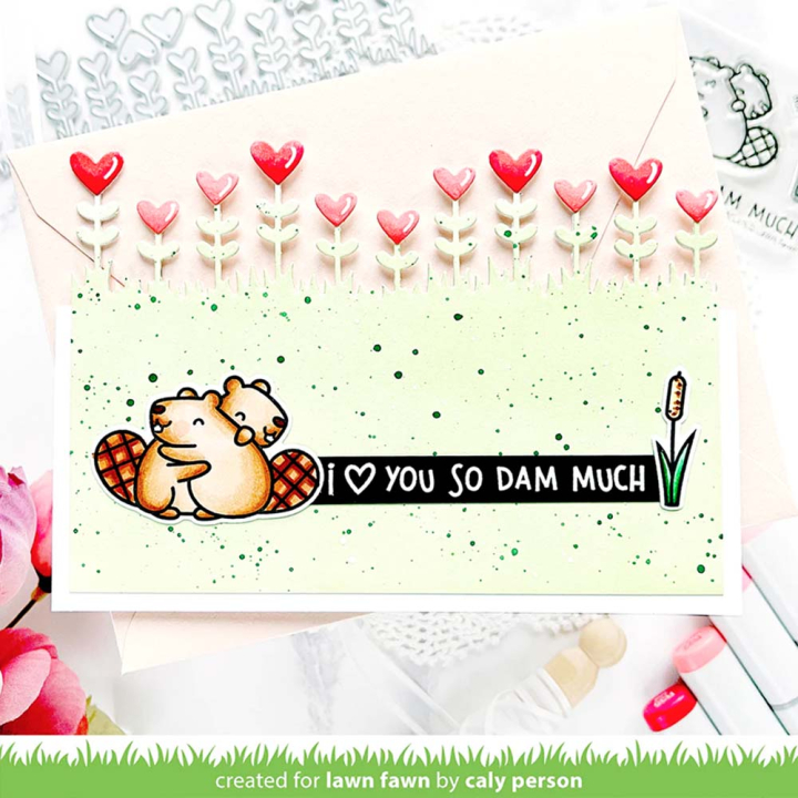Matrices de découpe Dies Heart Garden Border 3 pcs - Lawn Fawn - Rougier et Plé