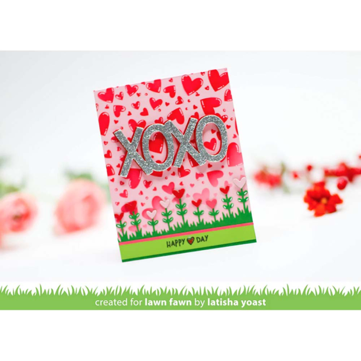 Matrices de découpe Dies Heart Garden Border 3 pcs - Lawn Fawn - Rougier et Plé