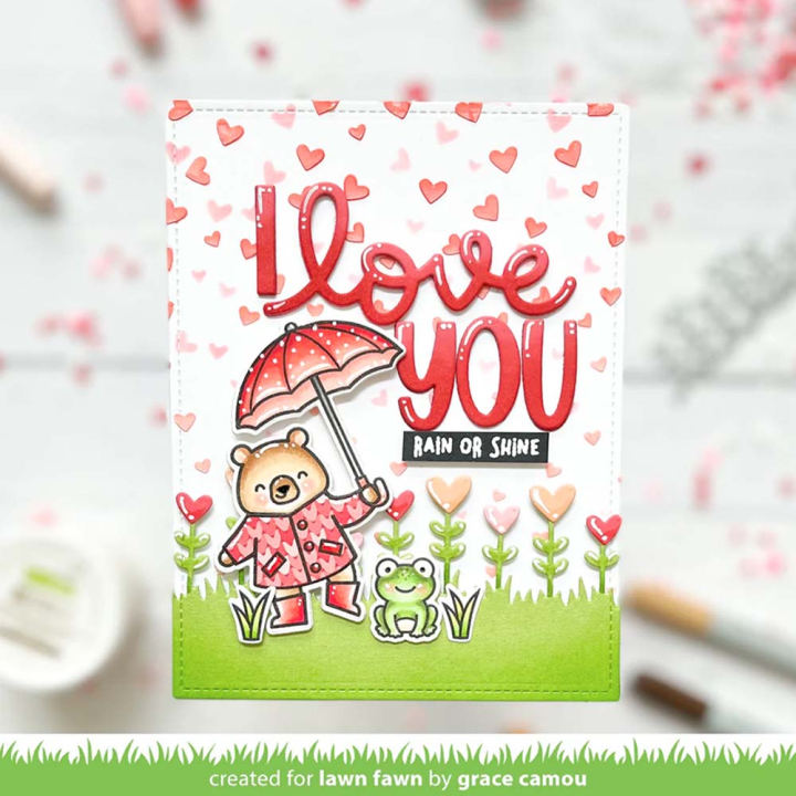 Matrices de découpe Dies Heart Garden Border 3 pcs - Lawn Fawn - Rougier et Plé