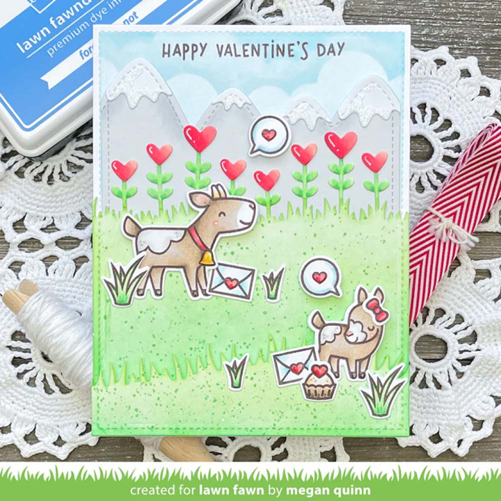 Matrices de découpe Dies Heart Garden Border 3 pcs - Lawn Fawn - Rougier et Plé