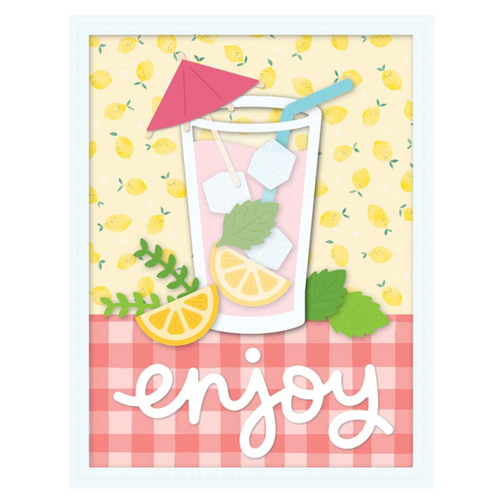 Matrices de découpe Dies Build-A-Drink 14 pcs - Lawn Fawn - Rougier et Plé