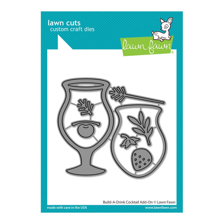 Matrices de découpe Dies Build-A-Drink Cocktail Add-On 8 pcs - Lawn Fawn - Rougier et Plé