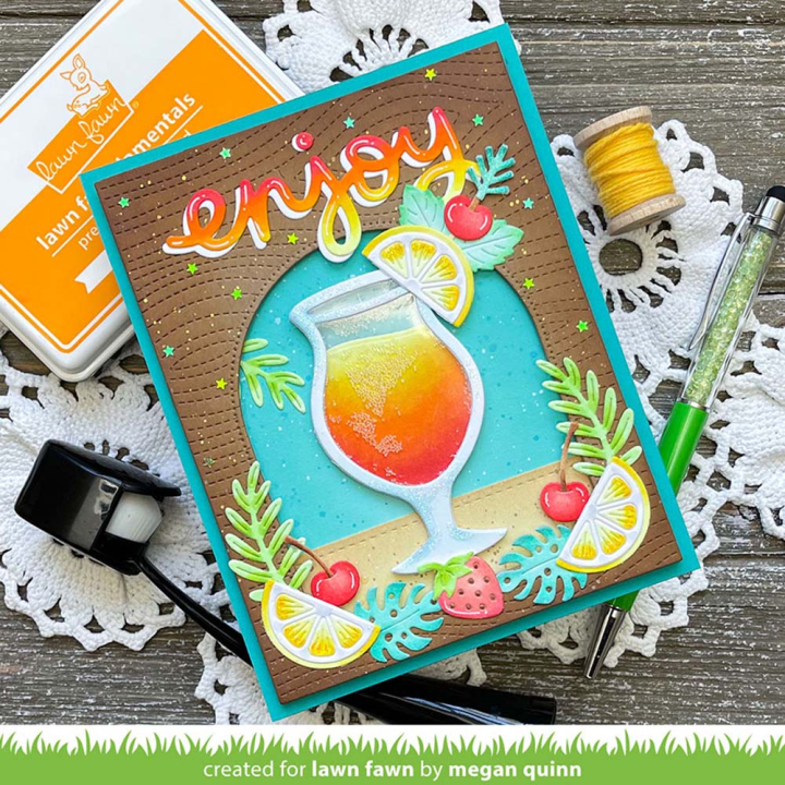 Matrices de découpe Dies Build-A-Drink Cocktail Add-On 8 pcs - Lawn Fawn - Rougier et Plé