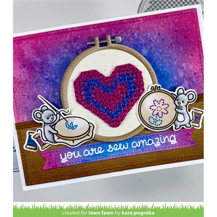 Matrices de découpe Dies Embroidery Hoop 3 pcs - Lawn Fawn - Rougier et Plé
